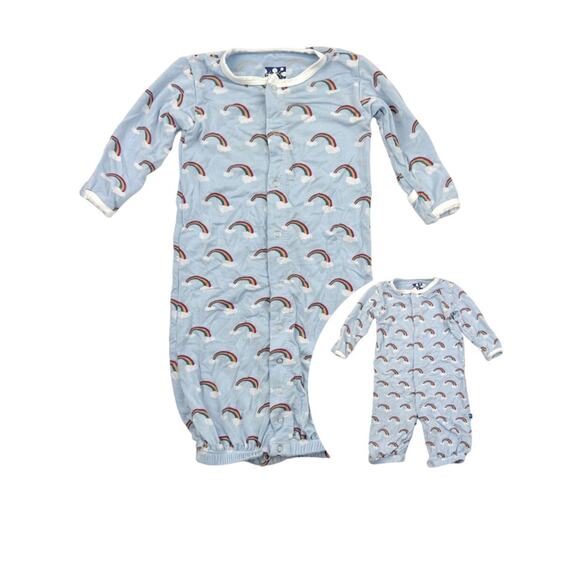 Kickee Pants Pond Rainbow Converter Gown Romper - Picture 1 of 8